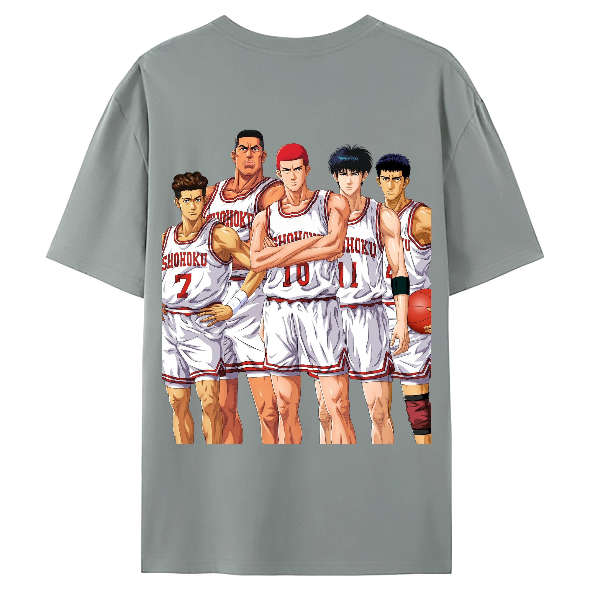 （画像用） SLAM DUNK／スラムダンク 綿100％ メンズ半袖Tシャツ（バックプリント） 通気性